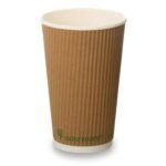 16oz Kraft Ripple Compostable Paper Cups (100)