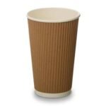 16oz Kraft Brown Ripple Cups (100)
