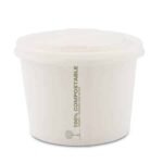 8oz Compostable Soup Bowls & Lid Combo (100)