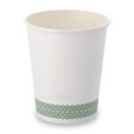 8oz Single Wall Compostable White Cups   100
