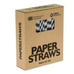 Paper Drinking Straws   Black Stripe (250)