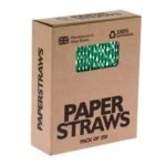 Paper Straws   Green & White Christmas Trees (250)