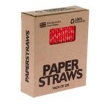 Paper Drinking Straws   Red & White Snowflakes (250)