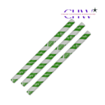 Paper Straws – Jumbo Green Stripe (10mm x 200mm) Pack of 80