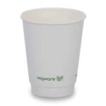 8oz Double Wall Compostable Vegware White Cups (500)
