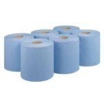 Blue Centrefeed Rolls 2ply (6 pack)   Embossed