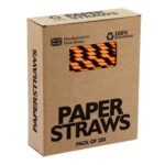 Cocktail Straws   Orange Stripe (250)