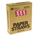 Cocktail Straws   Red & White Stripe 250