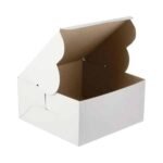 White Paper Cake Box   8 x 8 x 4″ (100)